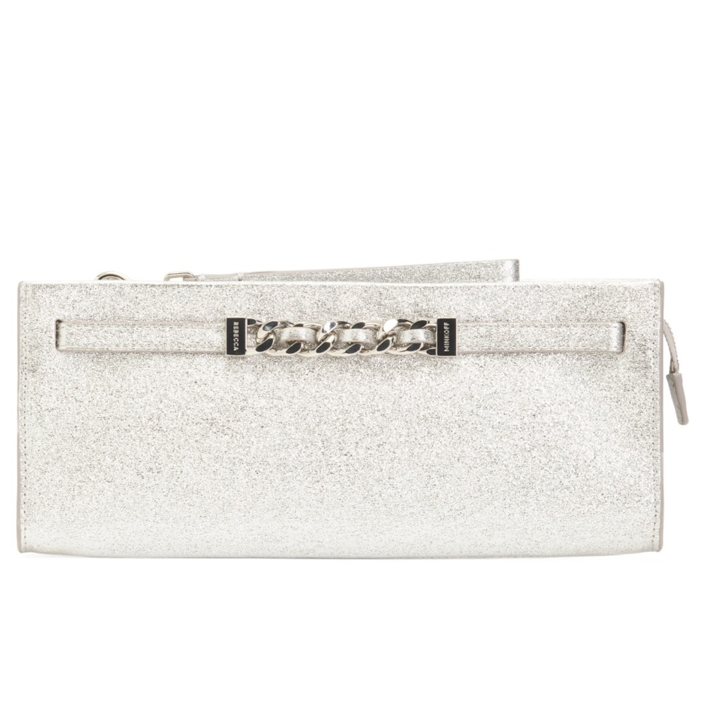 Rebecca Minkoff Silver Chain-Accent Women’s Clutch / Wristlet